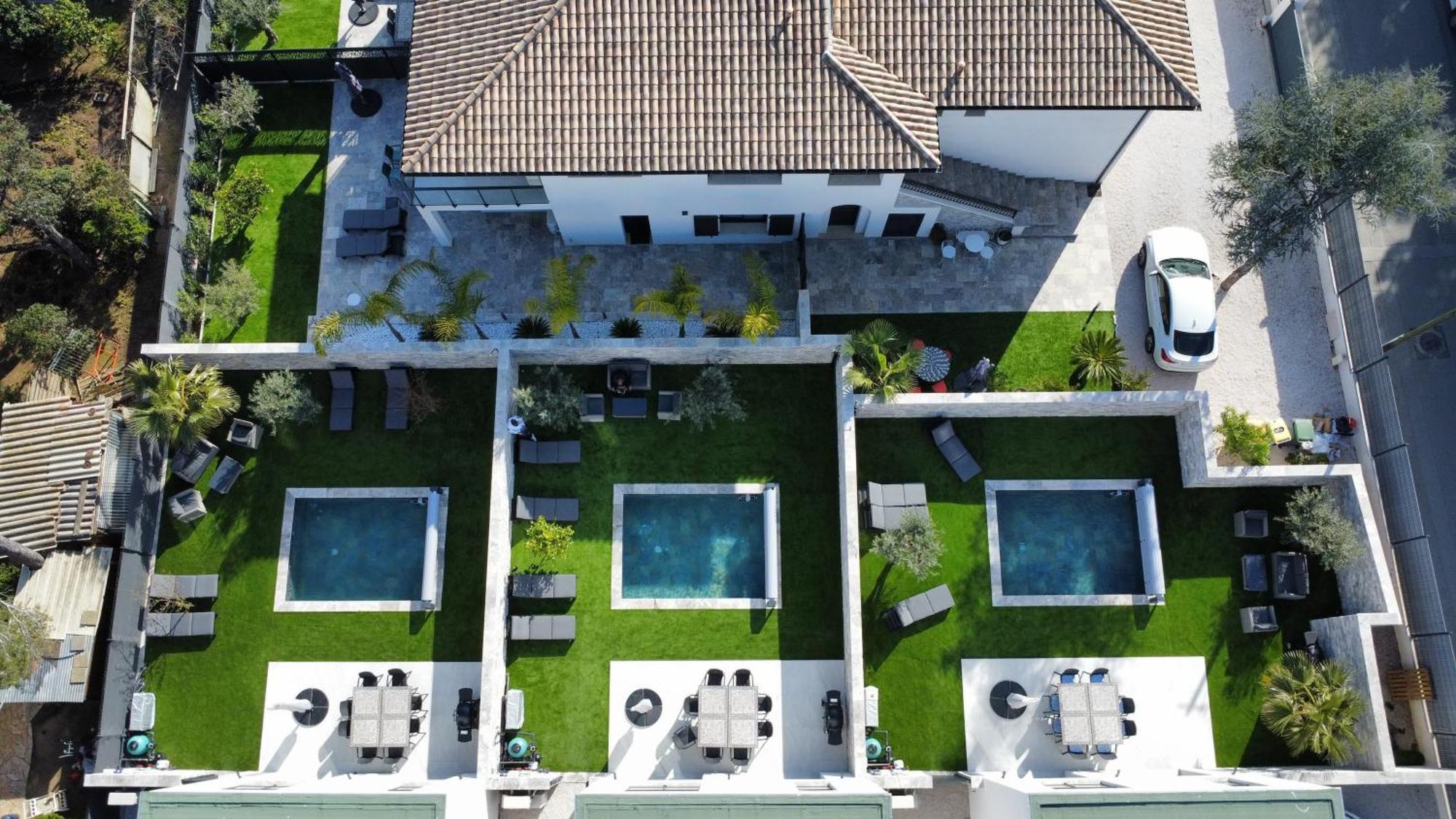 Etoile Du Berger Saint Aygulf 3 Villas Et 4 Appartements Jardin Individuel Et Piscine Chauffee En Saison - La Mer Et Les Plages 450 M Ngoại thất bức ảnh